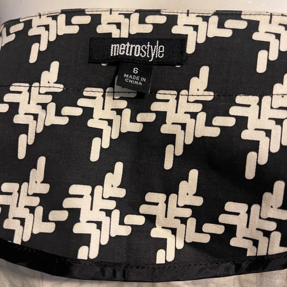 Metrostyle women’s vintage cotton blend black/white houndstooth jacket Size 4 - Picture 5 of 7